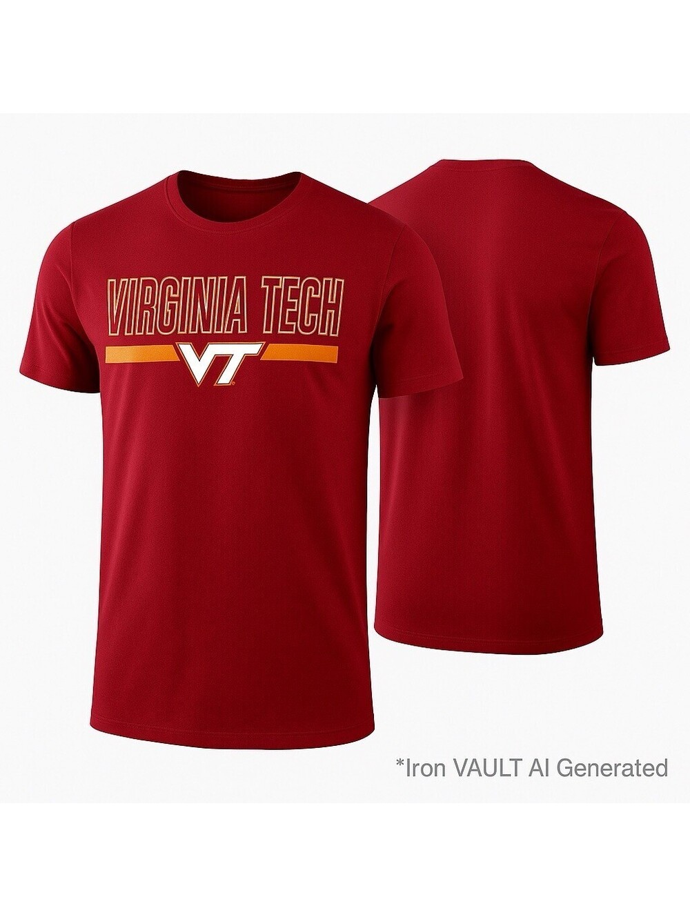 Virginia Tech Tee Mens Medium Maroon Fanatics Licensed VT Logo NWT College